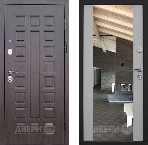 Дверь S01 2К Зеркало Лиственница белая в Химках