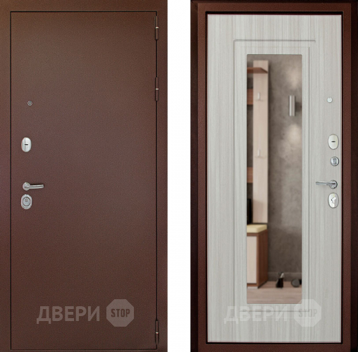 Входная металлическая Дверь (Дверной Континент) Гарант - 1 Зеркало Сандал белый в Химках