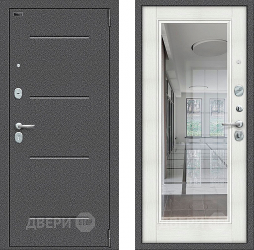 Входная металлическая Дверь Bravo Porta S-2 104/П61 с зеркалом Бьянко в Химках
