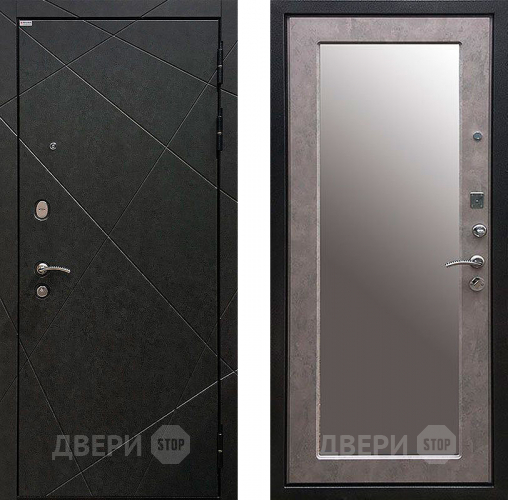 Входная металлическая Дверь Ратибор Эстет 3К с зеркалом Бетон светлый в Химках