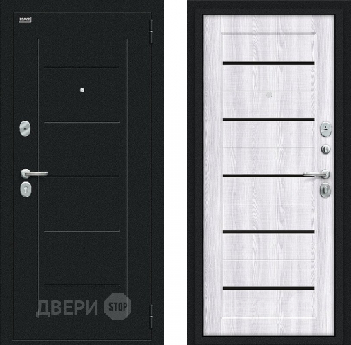 Входная металлическая Дверь Bravo Борн Букле черное/Riviera Ice в Химках