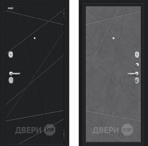 Дверь Bravo Граффити-5 Букле черное/Slate Art в Химках