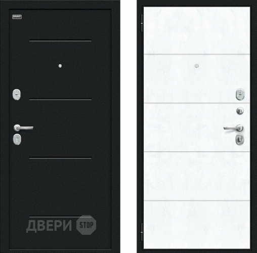 Входная металлическая Дверь внутреннего открывания Bravo Граффити-1 Инсайд Букле черное/Snow Art в Химках