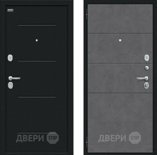 Дверь внутреннего открывания Bravo Граффити-1 Инсайд Букле черное/Slate Art в Химках