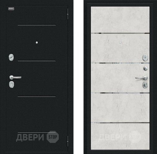 Входная металлическая Дверь Bravo Лайн Букле черное/Look Art в Химках