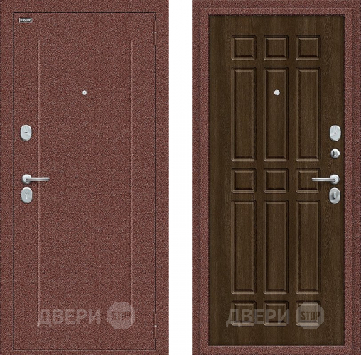 Входная металлическая Дверь Bravo Любо Мини Антик медный/Dark Barnwood в Химках