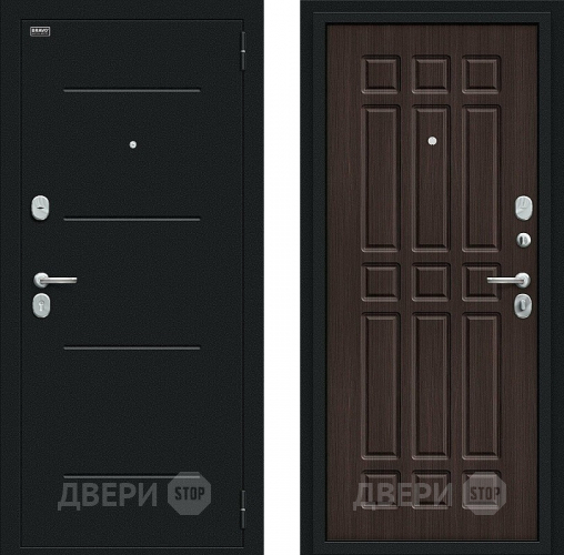 Входная металлическая Дверь Bravo Мило Букле черное/Wenge Veralinga в Химках