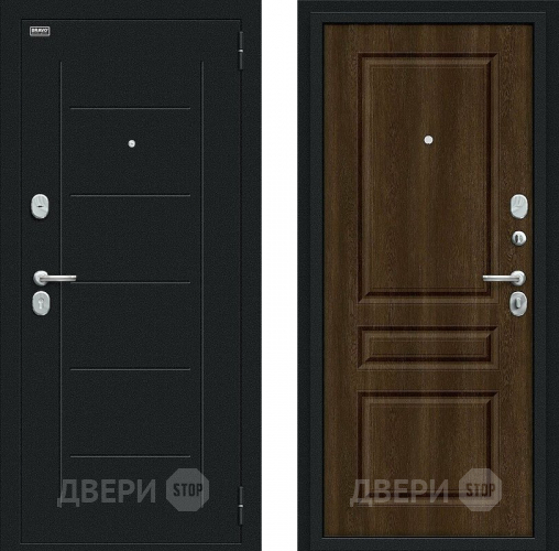 Дверь Bravo Пик Букле черное/Dark Barnwood в Химках