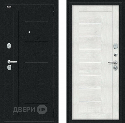 Дверь Bravo Проф Букле черное/Bianco Veralinga в Химках