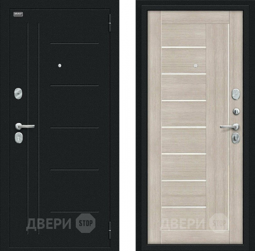 Входная металлическая Дверь Bravo Проф Букле черное/Cappuccino Veralinga в Химках