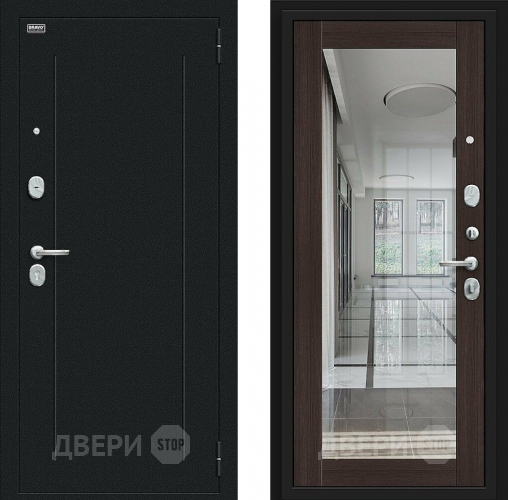 Входная металлическая Дверь Bravo Флэш Букле черное/Wenge Veralinga в Химках