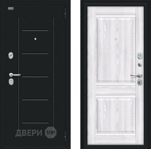 Входная металлическая Дверь Bravo Некст Kale Букле черное/Riviera Ice в Химках
