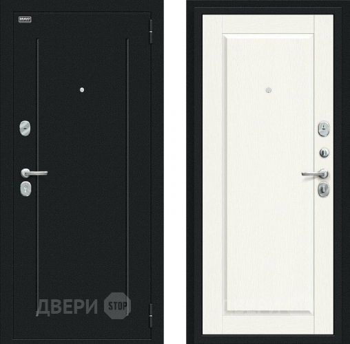 Входная металлическая Дверь Bravo Сьют Kale Букле черное/White Wood в Химках
