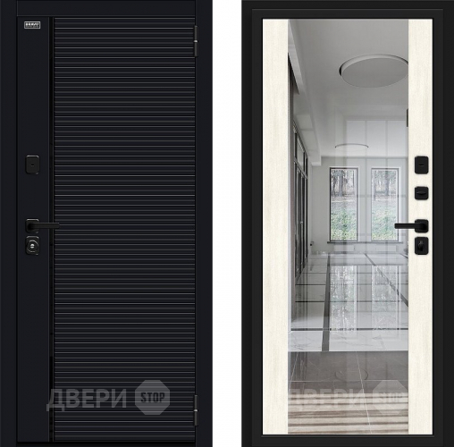 Входная металлическая Дверь Bravo Лайнер-3 Total Black/Nordic Oak в Химках