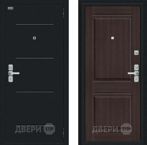 Входная металлическая Дверь Bravo Нео Букле черное/Wenge Veralinga в Химках