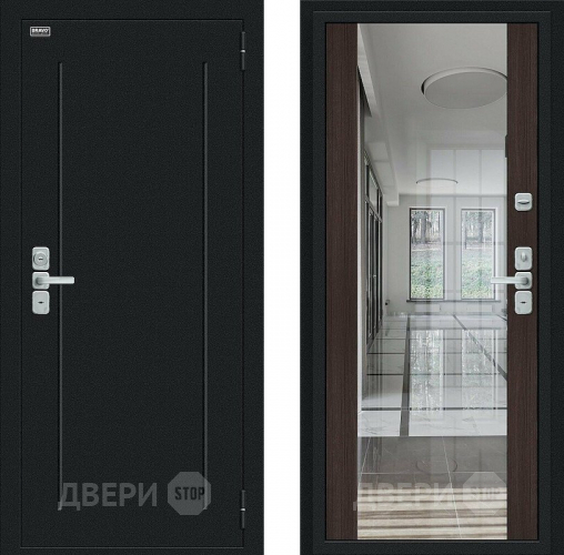Входная металлическая Дверь Bravo Глори Букле черное/Wenge Veralinga в Химках