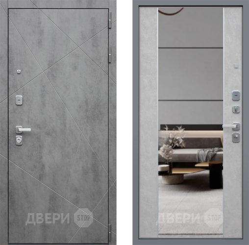Входная металлическая Дверь АСД Дуэт-Б с зеркалом  в Химках