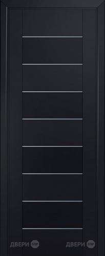 Межкомнатная дверь ProfilDoors 45U черный-матовый частично остекленная (графит) в Химках