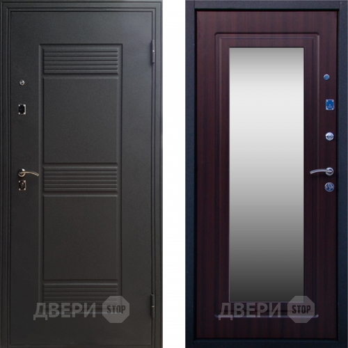 Входная металлическая Дверь СТОП ЗЕРКАЛО Венге в Химках