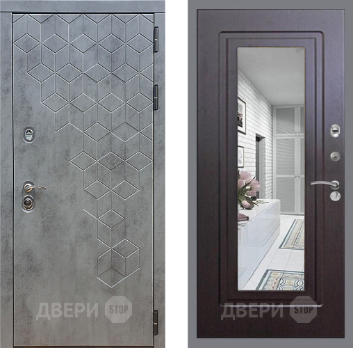 Дверь Стоп БЕТОН Зеркало ФЛ-120 Венге в Химках