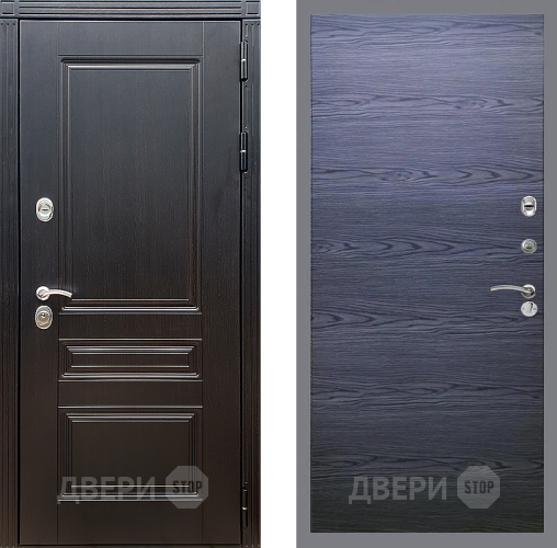 Дверь Стоп МЕГАПОЛИС Гладкая Дуб тангенальный черный в Химках