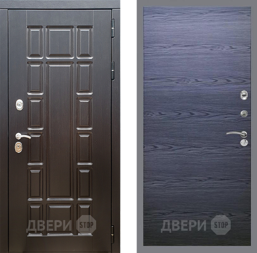 Входная металлическая Дверь Стоп НЬЮ ЙОРК Гладкая Дуб тангенальный черный в Химках