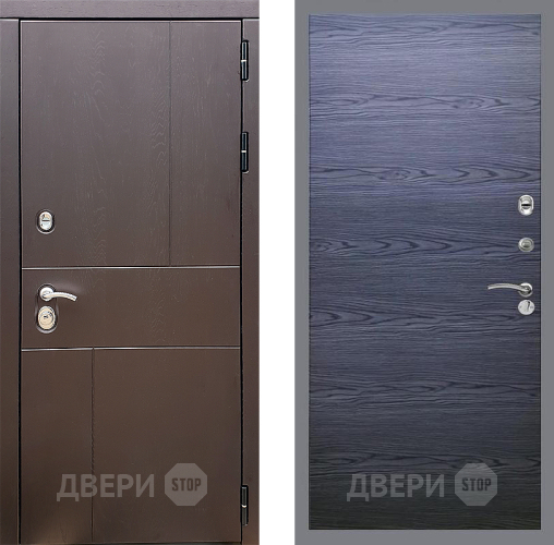 Входная металлическая Дверь Стоп УРБАН Гладкая Дуб тангенальный черный в Химках