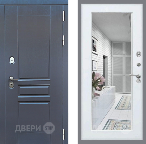 Дверь Стоп ПЛАТИНУМ Зеркало Белый ясень в Химках