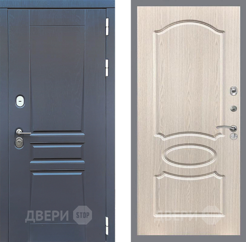 Входная металлическая Дверь Стоп ПЛАТИНУМ ФЛ-128 Беленый дуб в Химках