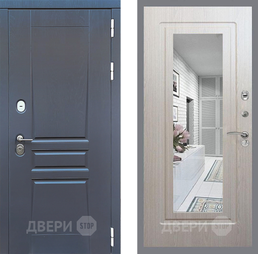 Дверь Стоп ПЛАТИНУМ Зеркало ФЛ-120 Беленый дуб в Химках