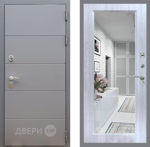 Дверь Стоп АРТ ГРАФИТ Зеркало Сандал белый в Химках