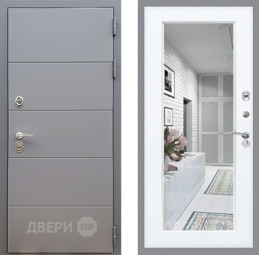 Дверь Стоп АРТ ГРАФИТ Зеркало Силк Сноу в Химках