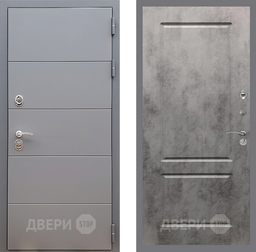 Дверь Стоп АРТ ГРАФИТ ФЛ-117 Бетон темный в Химках