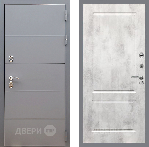 Входная металлическая Дверь Стоп АРТ ГРАФИТ ФЛ-117 Бетон светлый в Химках