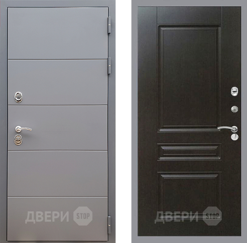 Входная металлическая Дверь Стоп АРТ ГРАФИТ ФЛ-243 Венге в Химках