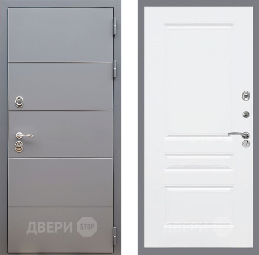 Входная металлическая Дверь Стоп АРТ ГРАФИТ ФЛ-243 Силк Сноу в Химках