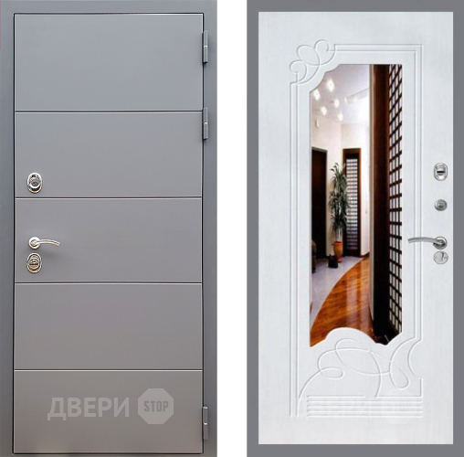 Дверь Стоп АРТ ГРАФИТ ЗкркалоФЛ-147 Ясень белый в Химках