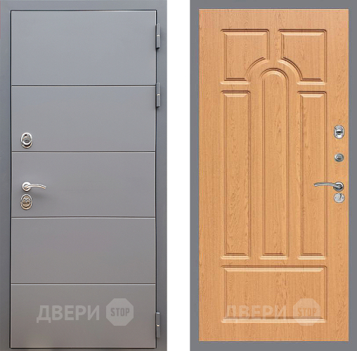 Входная металлическая Дверь Стоп АРТ ГРАФИТ ФЛ-58 Дуб в Химках
