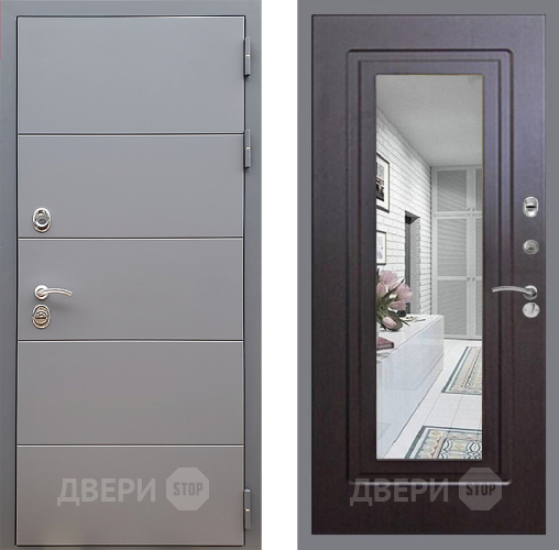 Входная металлическая Дверь Стоп АРТ ГРАФИТ Зеркало ФЛ-120 Венге в Химках