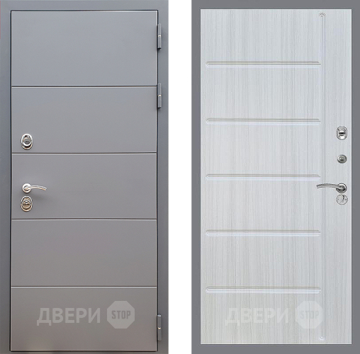 Дверь Стоп АРТ ГРАФИТ ФЛ-102 Сандал белый в Химках
