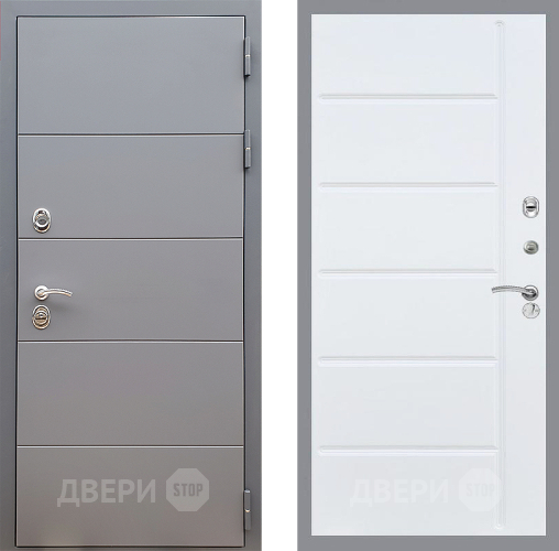 Дверь Стоп АРТ ГРАФИТ ФЛ-102 Белый ясень в Химках