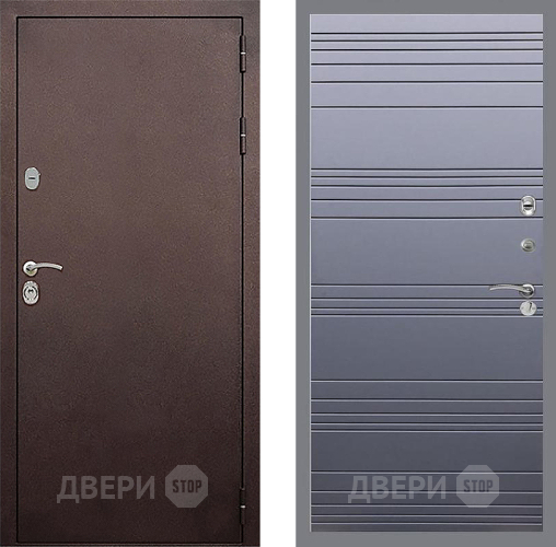 Входная металлическая Дверь Стоп КЛАССИК Медь Лайн Силк титан в Химках