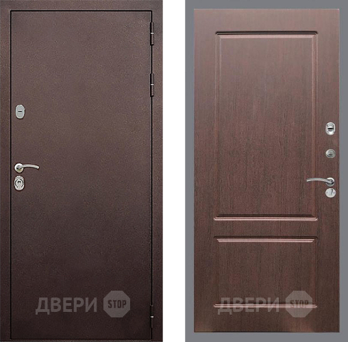 Входная металлическая Дверь Стоп КЛАССИК Медь ФЛ-117 Орех премиум в Химках