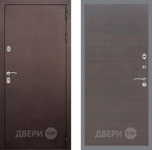 Входная металлическая Дверь Стоп КЛАССИК Медь Гладкая венге поперечный в Химках