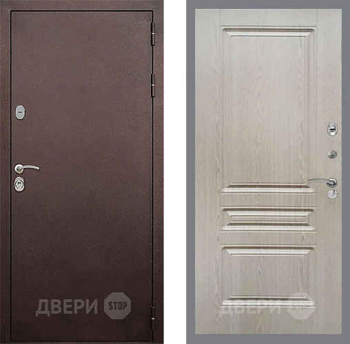 Входная металлическая Дверь Стоп КЛАССИК Медь ФЛ-243 Беленый дуб в Химках