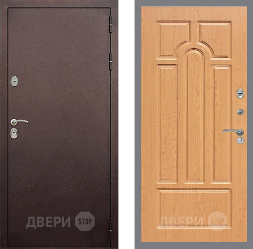 Входная металлическая Дверь Стоп КЛАССИК Медь ФЛ-58 Дуб в Химках