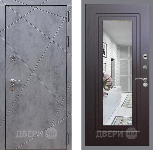 Дверь Стоп Лучи Зеркало ФЛ-120 Венге в Химках