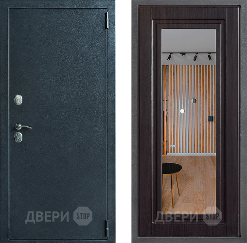 Входная металлическая Дверь Дверной континент ДК-70 Дизайн ФЛЗ Зеркало Венге в Химках