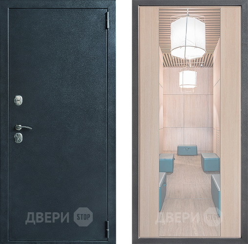 Входная металлическая Дверь Дверной континент ДК-70 Дизайн ФЛЗ-1 Зеркало Капучино в Химках