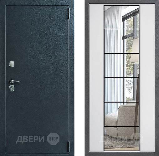 Дверь Дверной континент ДК-70 Дизайн ФЛЗ-2 Зеркало Белый софт в Химках